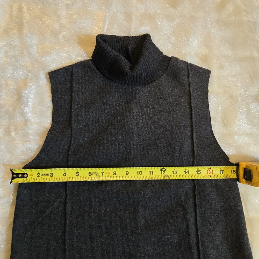 Zara Dark Gray Sleeveless Turtlessneck Sweater - Picture 6 of 6